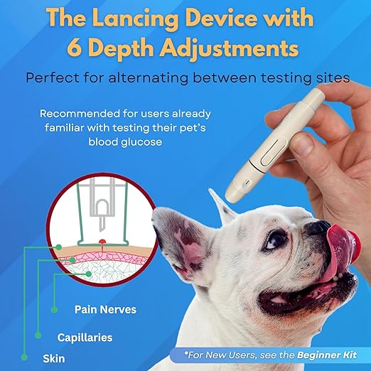 PetTest Expert Glucose Monitoring Kit for Dogs & Cats, Diabetic Pet Blood Sugar Check Gear, Includes Classic Meter, 25 Test Strips, Lancing Device, 25 Lancets, Soft Carrying Case, and More