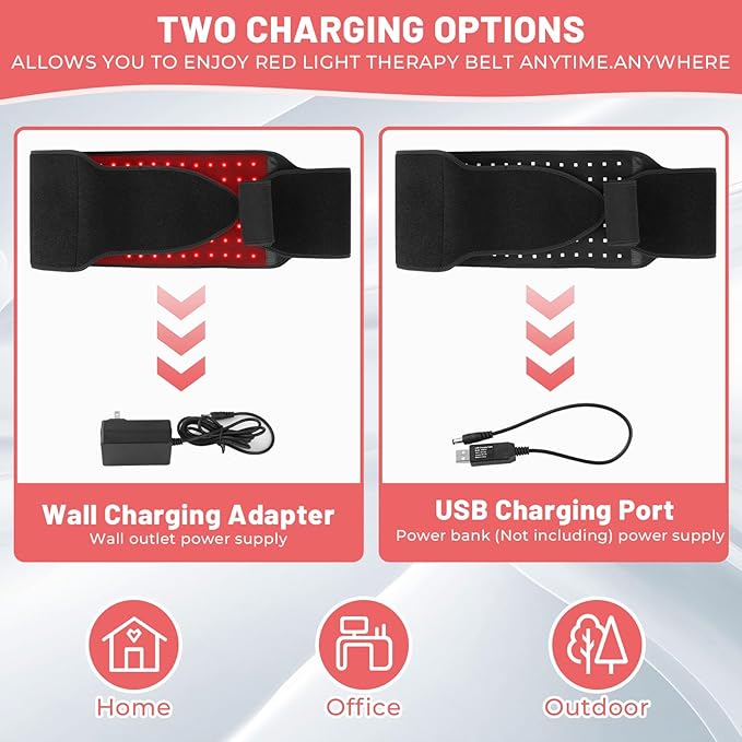 Red Light Therapy for Body, Infrared Light Therapy for Shoulder Waist Muscle, Upgraded 3 in 1 Led Beads, 660nm Red Light & 850nm Near Infrared Light Therapy Belt