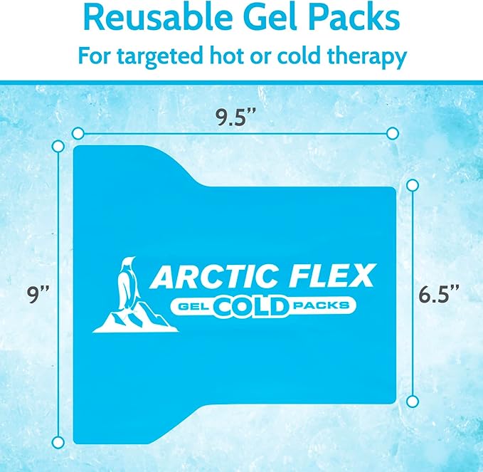 Arctic Flex Gel Replacement Packs - Ice Packs Reusable for Shoulder Ice Brace - Hot and Cold Gel Pack for Injuries, Pain Relief, Swelling - Flexible Therapy Compression Wrap - Athletic, Women, Men