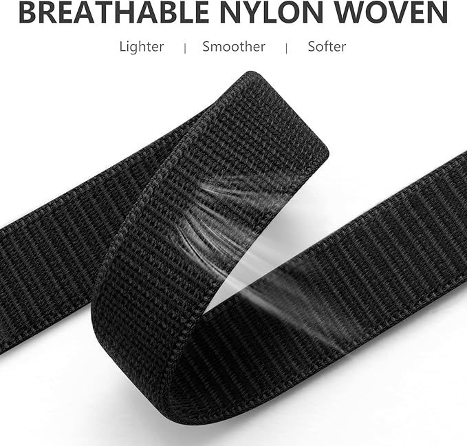 Getino Compatible with Fitbit Versa 3/Fitbit Versa 4 /Fitbit Sense/Sense 2 Bands for Women Men, Adjustable Stretchy Nylon Band Sport Loop Strap for Fitbit Sense/Versa 3 Wristbands Accessory, Black