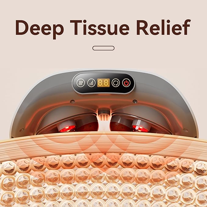 Bian-Stone Abdominal Massager with Heat - Dual Disc Electric Belly Fat Machine for Period Pain & Bloating Relief, Stomach Massager to Aid Digestion & Gas, Constipation Comfort