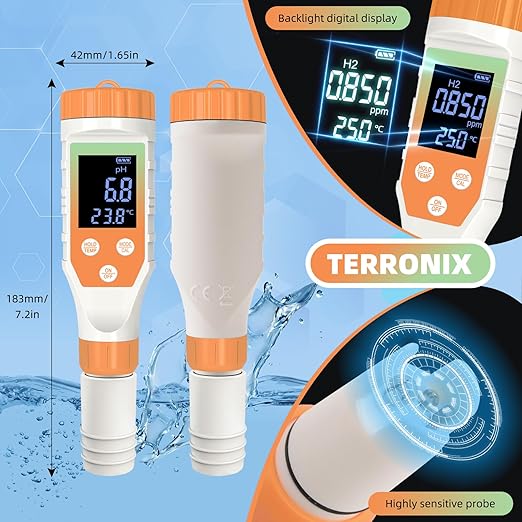 7-in-1 Digital Water Quality Tester - ph Meter, pH TDS EC ORP Salt Temperature Meter, Portable Testing Kit with Digital Display
