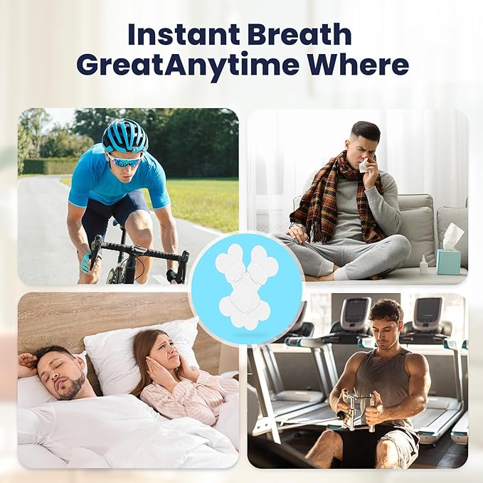 Nasal Strips for Snoring with Adjustable Fit – Extra Strength Nose Strips for Better Breathing, Strong All-Night Hold, Gentle on Sensitive Skin, 90 Count for Men & Women