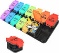 Extra Large Weekly Pill Organizer - 7 Day AM/PM Pill Box, Twice a Day XL Pill Container for Vitamins and Supplements, Airtight & Detachable Design, Ideal for Daily Medication Management