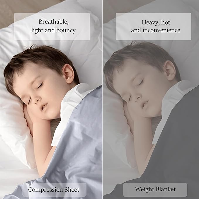 Sensory Bed Sheet for Deep Pressure Therapy – Spandex Bed Sheet – Sensory Compression Blanket for ADHD, Autism – Breathable & Hypoallergenic, Grey, Full Size