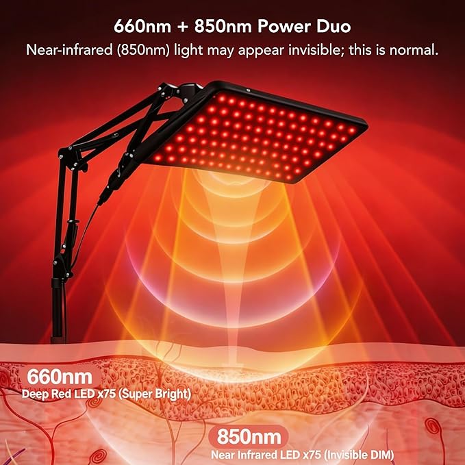 Red Light Therapy for Face | Red Light Therapy for Body | RedLight Therapy Lamp with Stand | Infrared Wearable Belt | 2 in1 Red Light Therapy Device