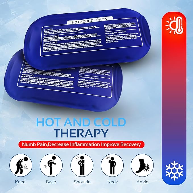 Ice Packs for Injuries Reusable (3-Piece Set) – Hot and Cold Ice Packs for Knee, Reusable Gel Wraps Support, Adjustable Ice Pack Pain Relief for Shoulders, Back Joints Muscles, Knees, Arms and Legs