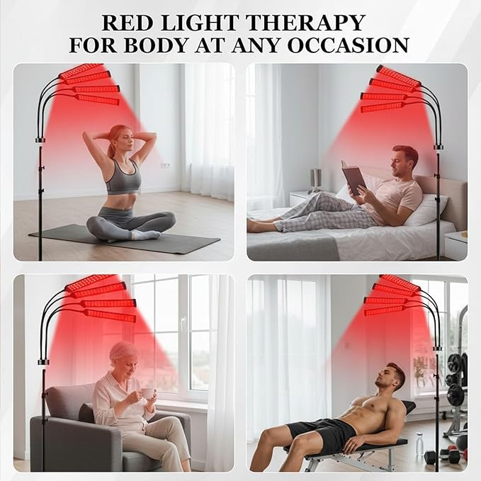 Red Light Therapy for Body Face with Stand,Infrared Light Therapy Lamp,660nm Red Light and Near Infrared 850nm for Back Pain & Muscle Recovery (Large Size)