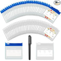 36 Packs Color Pill Pouch Bags 12mil 3 x 2.75 Inch bpa-Free, Frosted Clear EVA Materials, Heavy-Duty Thick Plastic Bags for Travel Medicine Organizer, Jewelry, Small Craft Pieces-Clear+Blue