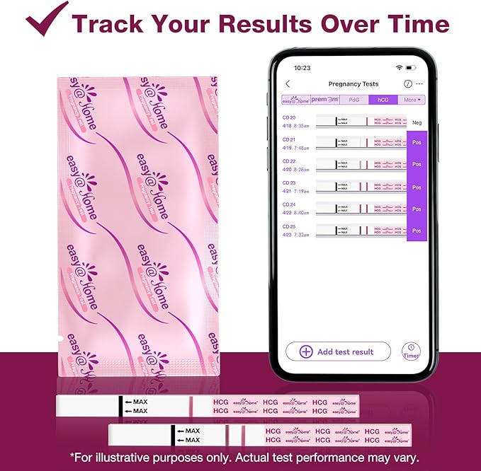Easy@Home Pregnancy Test Strips Kit: 10 Pack hCG Test Strips - Early Detection Home Pregnancy Strips Bulk
