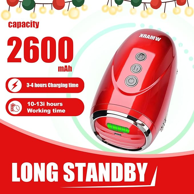 Cordless Handheld/Barber Massager Massager, Charge Neck/Legs/Hand/Face Massager, 2 Massage Nodes 2600AMH （Red）