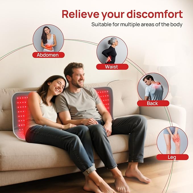 Red Light Therapy for Body, 39" x 24" Large Size Near Infrared Red Light Therapy Mat Full Body, 660nm&850nm(520 LEDs), Adjustable Timer and Power Levels
