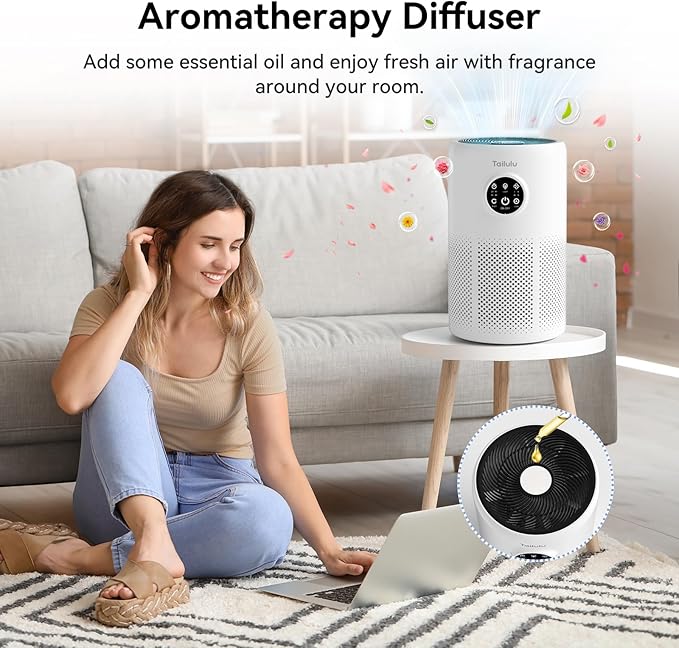 Air Purifiers for Home Large Room up to 1800ft², PM2.5 Air Quality Sensor Smart Mode + D10 Air Purifiers for Home Pets Large Room Up to 1360 Sq Ft,