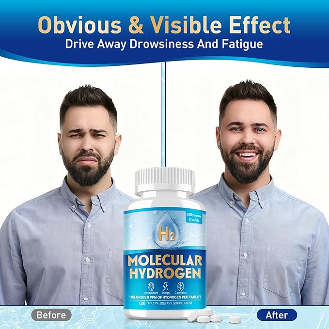 Hydrogen Water Tablets & Hydrogen Tablets, H2 Molecular Hydrogen for Drinking Water with Magnesium, 12 PPM Supplements for Mental Clarity, Cognitive Function and Energy, 120 Counts