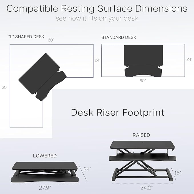 VIVO 28 inch Desk Converter, K Series, Height Adjustable Sit to Stand Riser, Dual Monitor and Laptop Workstation with Keyboard Tray, Rustic Vintage Brown Top, Black Frame, DESK-V028KN