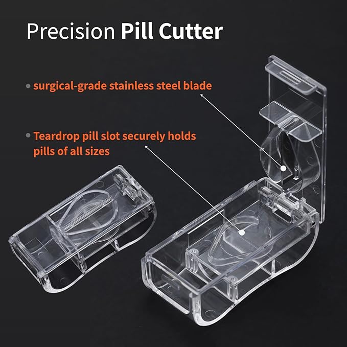 7-Day AM/PM Pill Organizer, Built-in Pill Cutter, Detachable Small Daily Pods, Portable Travel Case, Purse-Friendly, Rainbow Color