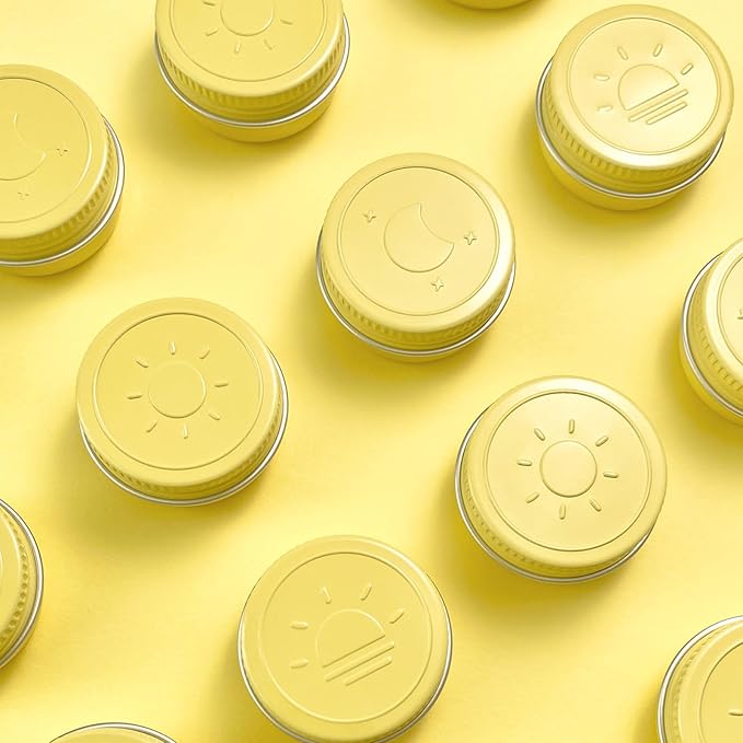 Extra Small Single Pill Box for Purse (3 Pack), Aluminum Screw Top Pill Container, 3 Times a Day Portable Waterproof Single Pill Case for Vitamins, Fish Oils, Supplements (Light Yellow)