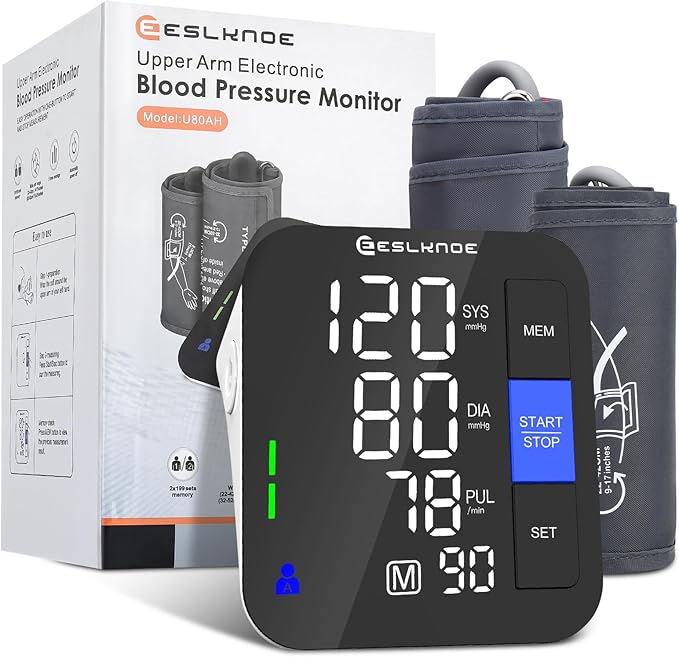 Blood Pressure Monitors for Home Use, 8-17'' & 12-21'' XL Cuff Blood Pressure Monitor, Upper Arm Blood Pressure Machine with 2×199 Sets & 6'' Large Backlit LED Display (2 Cuffs)