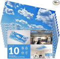 OCTO LIGHTS Fluorescent Light Covers Cloud Sky Panel for Ceiling Lights, Light Covers for Ceiling Lights Classroom 2x4 (22.38"x46.5") Backlit Film Insert for Fluorescent Light Fixtures (Pack of 10)