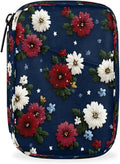 Blue Daisy Flowers Pill Case Everyday Travel, 7 Day Weekly Medicine Pill Box Compact Portable Pills Bottle Organizer with Zipper for Daily Vitamin Medicine Holder Bottle Organizers Bag