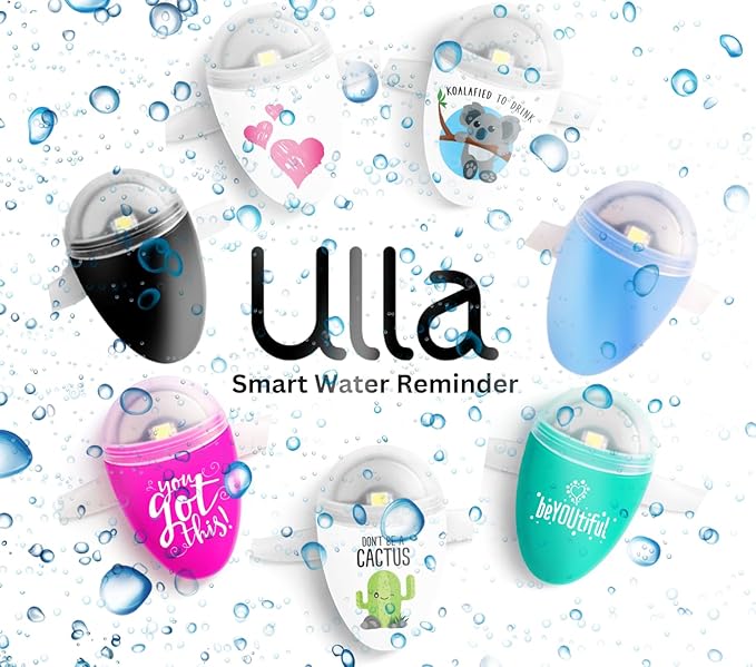 ULLA Drink Water Reminder, Smart Light for Water Bottle, Fits Most Bottles, Lights Up When Time to Drink, Hidrate Smart Water Bottle Reminder to Drink, Smart Hydration Reminder (Sweetheart)