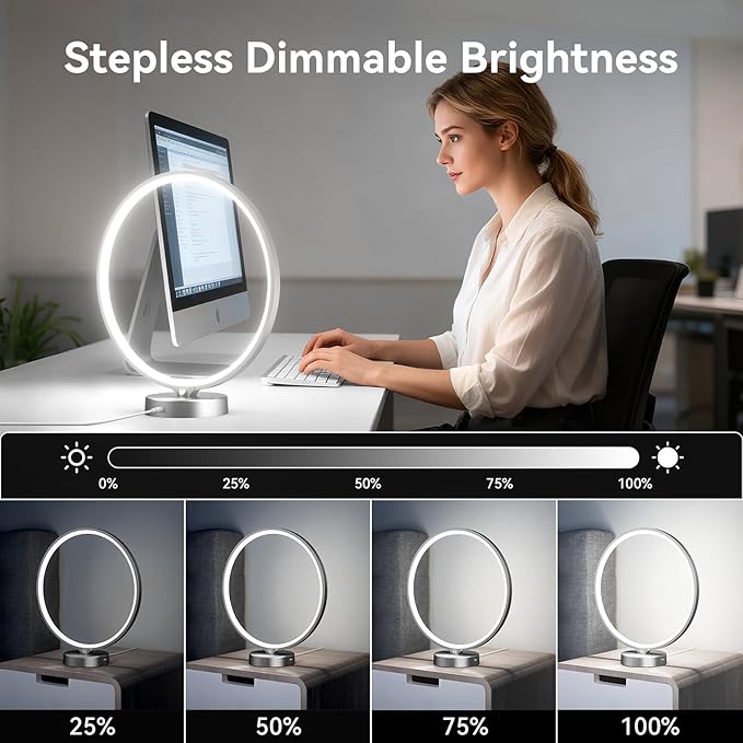 Light Therapy Lamp - 2 in 1 Desk Lamp 10000 Lux Sun Lamp with Dual Controls, 4 Timer, Dimmable, 3 Color Temperatures - Artificial Sunlight Happy Light Box
