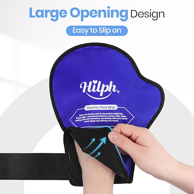 Hilph Large Hand Ice Pack Gloves for Pain Relief 2 Pack, FSA Eligible, Gel Cold Therapy Gloves for Full Hands Finger Wrist Swelling, Chemotherapy & Neuropathy, Carpal Tunne, Arthritis, Working Hands