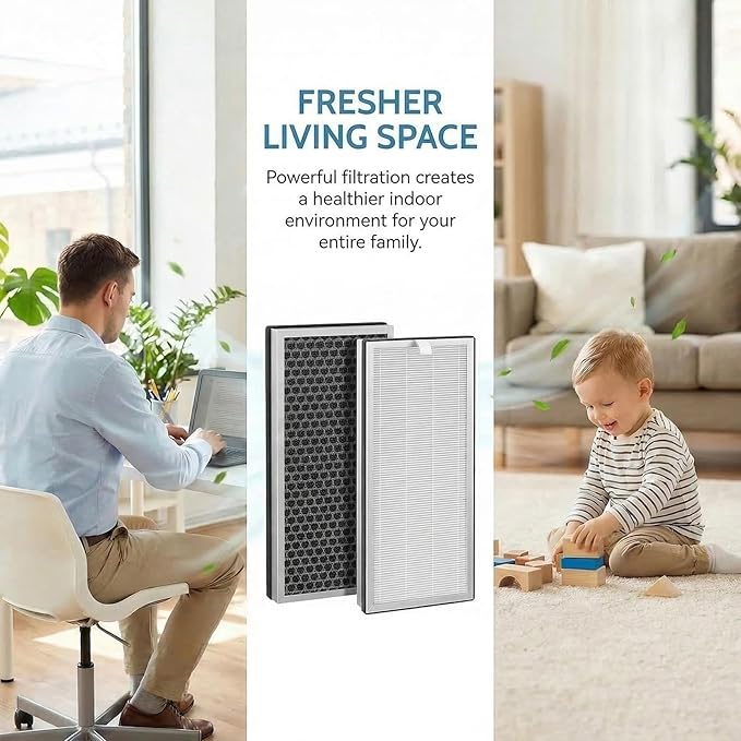 Replacement Filter Compatible with Medify MA-40 Air Purifier, 3-in-1 H13 True HEPA Filter with Activated Carbon, Replaces Part ME-40 / MA-40-E1 (2 Pack)