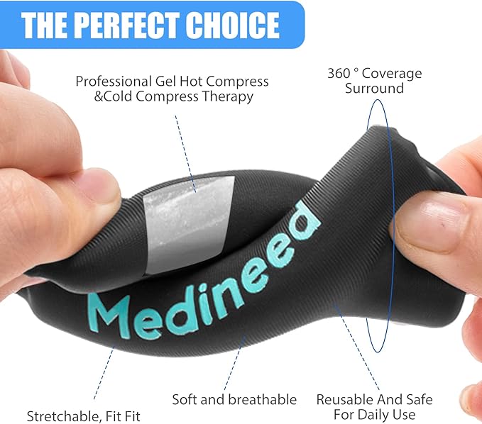 2PCS Finger Sleeves Gel Ice Pack, Lasting Cold Compress Freeze Sleeve, Reusable Finger Brace Ice Packs for Injuries, Arthritis, Tendonitis, Gout, Sprains, Middle Protectors (Blue)
