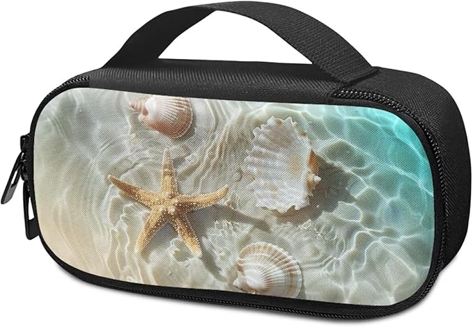 Sand Beach Starfish Insulin Cooler Travel Bag Diabetic Medications Organizer Case with Handle Portable Insulin Pen Storage Bag for Glucose Meters, Test Strips, Lancets, Syringe, Needles