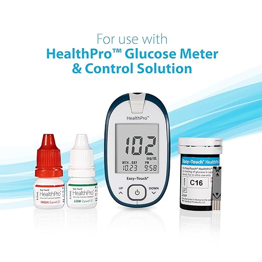 HealthPro Diabetic Test Strips by Easy Touch, 100 Count, Compatible with HealthPro Blood Glucose Monitor System