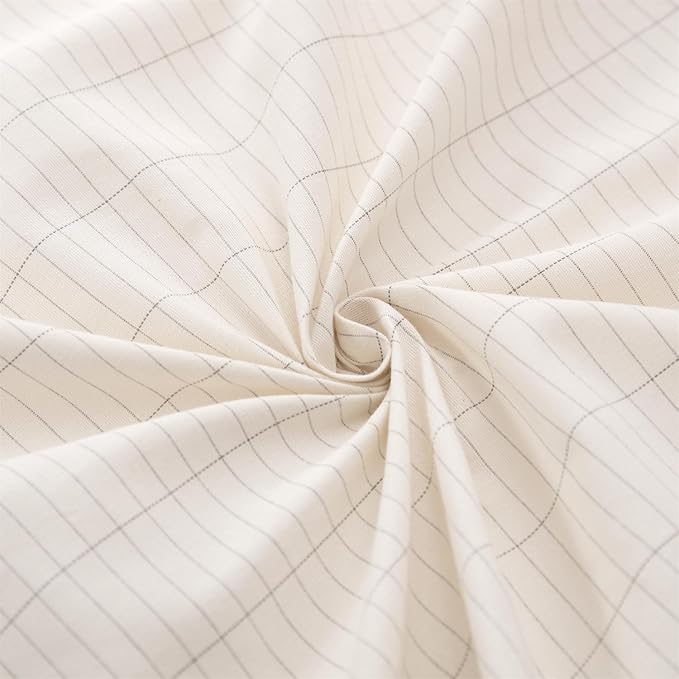 Grounding Sheets Queen Size, Organic Cotton + Silver Yarn, Conductive Earthing Flat Sheets for Better Sleep