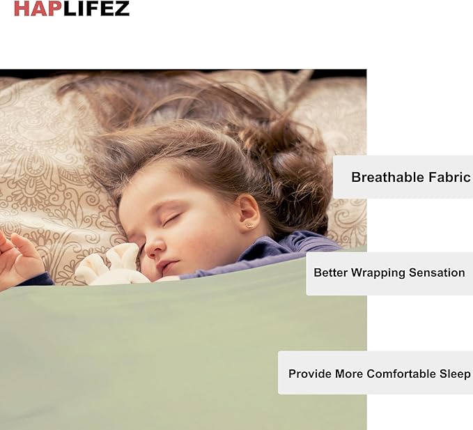 ‌Haplifez Sensory Bed Sheet, Sensory Compression Blanket‌, Weighted Blankets, Breathable Stretchable Bedding Fit, Lightweight Calming Sleep Solution, Grey, 38"x60"