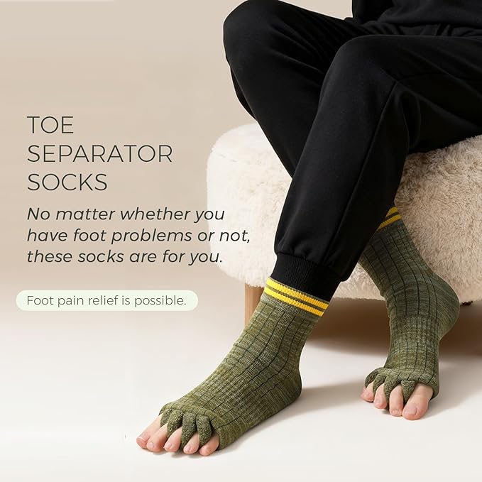 Toe Separator Socks,Foot Alignment Sock for Health Care, Pain Relief, Bunion Corrector, Breathable Toe Socks