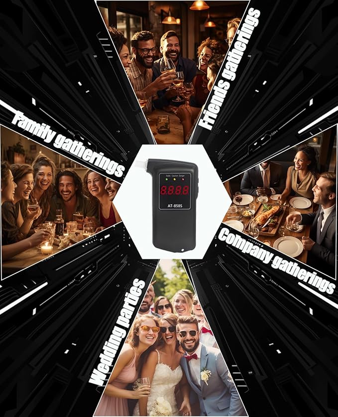 2026 Portable Breathalyzer, Easy-to-Use Alcohol Tester with Backlit Display - Ideal for Home Use, Parties, and Special Events, Professional Alcohol Tester with 10Pcs Mouthpieces