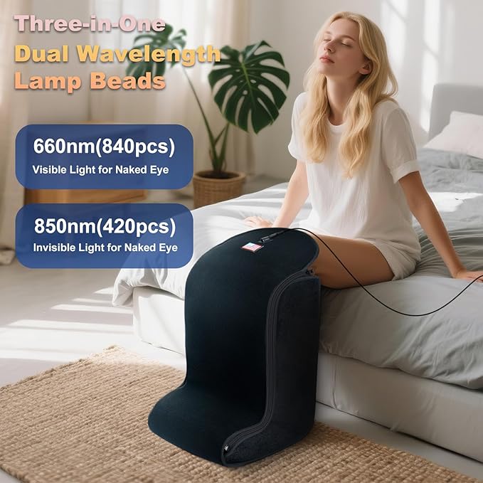 Red-Light-Therapy-for-Feet,2025 Upgraded 4 Modes for Legs Ankle,Infrared Light Therapy Consisting of 420 Dual Wavelength LED,Adjustable Power and Time Controller(13.2 * 11 * 18.16IN)