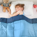 yescool Blue Weighted Blanket 5 Pounds Cooling Weighted Lap Blanket, Heavy Blankets for Sleeping, Weighted Throw Blanket Gifts for 40-60lbs, 36"x48"