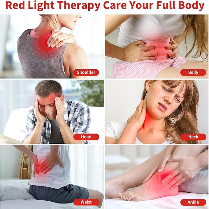 Cholas Red Light Therapy for Face Body, 5 Heads Red Infrared Light Therapy Devices with Stand, 5 Levels Adjustable Brightness 660nm and 850nm Near Infrared Light for Full Body, Muscle Gift for Women