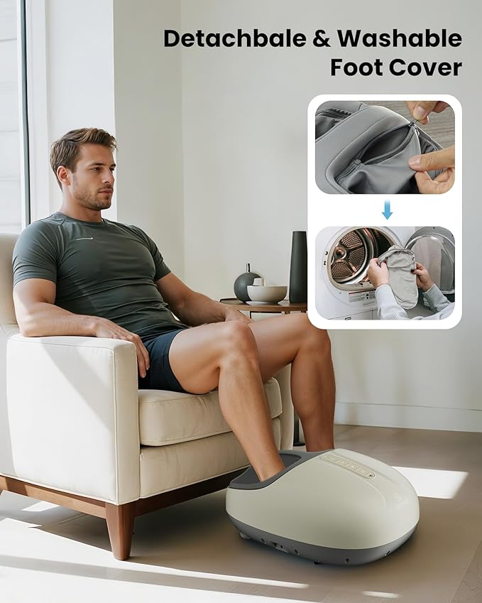 COMFIER Shiatsu Foot Massager with Heat,Compression, Kneading & Rolling, Electric Feet Massager for Plantar Fasciitis, Foot Warmer Size Up to 15", Gift for Men Women