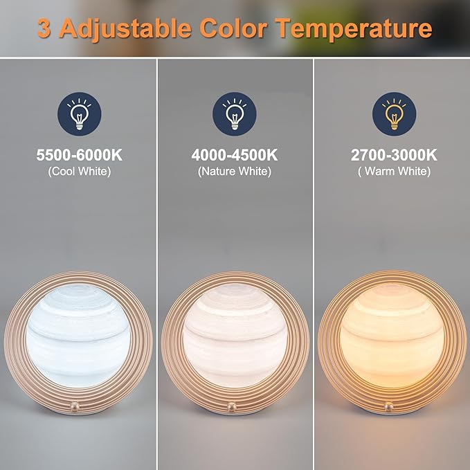 10000 Lux Sun Lamp with 3 Color Temperatures, Adjustable Brightness, 4 Timer & Memory Function, Sunlight Lamp with Remote Control for Home, Happy Life (Gold)