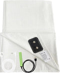 Grounding Sheets 90"x102" for Queen King Full CALI-King, Upgraded 10% Conductive Silver Fiber, 90% Organic Cotton for Improved Sleep, Square Grid White Grounded Bed Flat Sheet