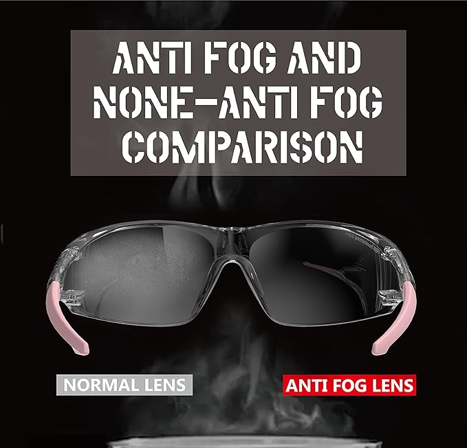 HTS HUNTERSKY ANSI Z87.1 Anti-Fog Clear Safety Glasses Pickleball Youth Baseball Lab Chemistry Goggles Scratch Resistant