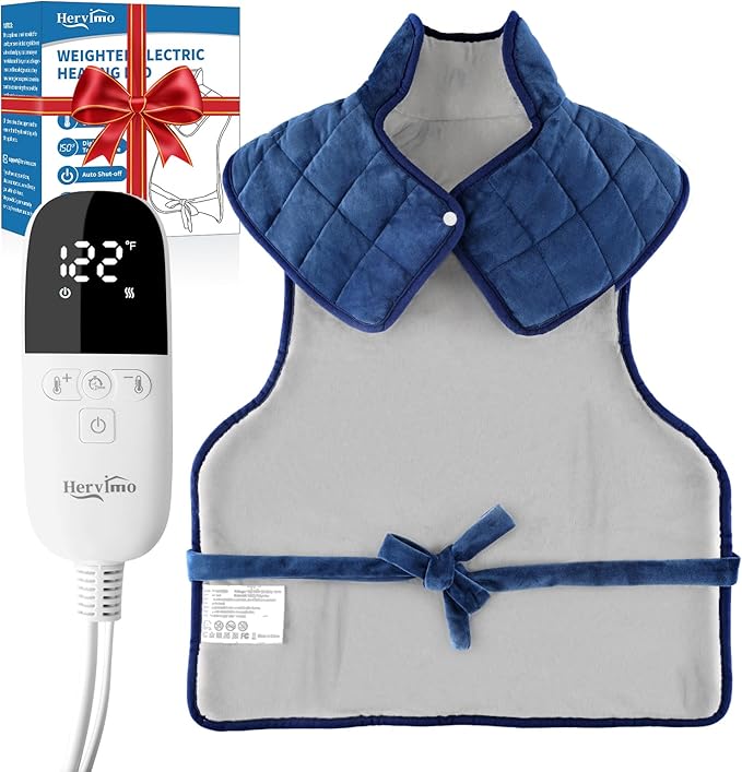Heating Pad for Back Pain Relief, Eligible Weighted Electric Heating Pad, Heating Pad for Back Pain Relief, Auto Shut-Off, ETL Certified, Gifts for Women Men, 23.6" W X 35.4" L