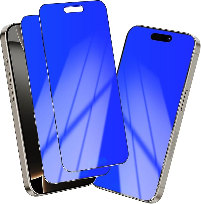 2 Pack for iPhone 16 Pro Privacy Screen Protector Gradient Colorful for 16Pro Anti-Spy Tempered Glass Full Coverage Easy Installation Frame Anti-Scratch (6.3 inch Blue)