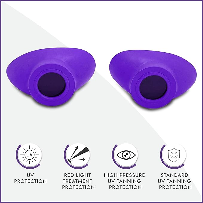 Super Sunnies Slim Flex UV Eye Protection FDA Compliant Eyeshields Individual Tanning Bed Goggles, Red Light Therapy Glasses