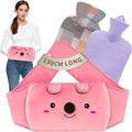 Hot Water Bag, Hot Water Bottle with Waist Cover for Menstrual Cramps, Pain Relief, Warm Water Pouch with Soft Plush Hand Waist Warmer Cover
