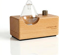 Waterdrop Glass Essential Oil Diffuser with Handmade Wood Base for Aromatherapy, Waterless Scent Diffuser for Yoga Home Office, Portable & Cordless Oil Nebulizer with LED & Timer, Gift of Fragrance