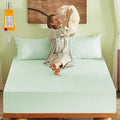 Grounding Sheets, 90% Viscose Derived from Bamboo 10% Silver Infused Cooling Sheets, 15 Deep Pocket Grounded Fitted Sheets Only, Green Queen-60"x80"x15"