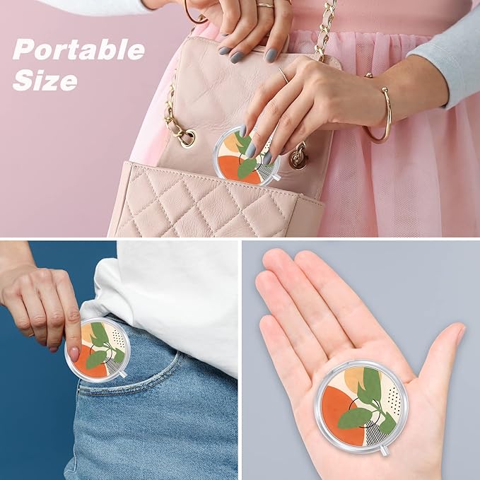 Pill Case, Cute Travel Pill Box for Purse, Moisture Proof Small Medicine Holder, Portable Pocket Medicine Organizer Dispenser to Hold Vitamins, Cod Liver Oil, Supplements, Tropical Plants