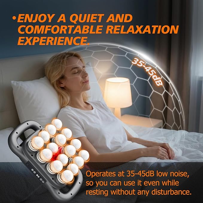 Massage Gun Deep Tissue with 16 Heads, 9 Modes & 9 Levels – Full Body Muscle Massager for Fascia, Electric Percussion Massager Gun for Muscles